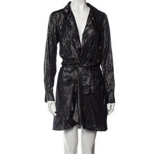 ITMFL In the Mood for Love Black & Silver Veneto Shirtdress Size S